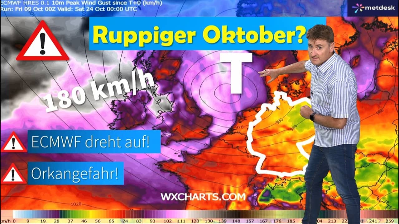 Stürmischer Oktober in Deutschland: Nach goldenem Herbst drohen Orkane